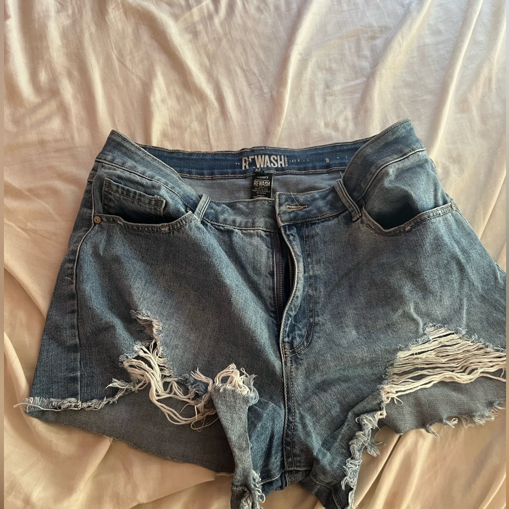 REWASH Ripped Jean Shorts